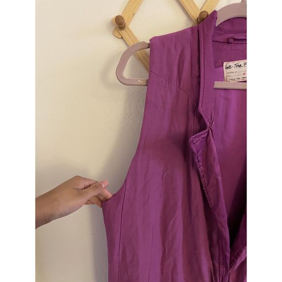 Free People Vest Women's Medium We The Free Lennie Long Loose Raspberry - Picture 3 of 7